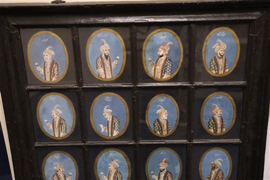 A set of early 19th century Company School gouache portraits of Indian noblemen, each 6 x 5.5in. housed in two frames